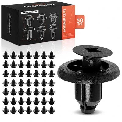 50 Pcs 7mm Black Nylon Fender Liner Clip Fastener