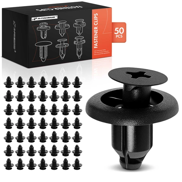 50 Pcs 7mm Nylon Black Front Fender Bumper & Quarter Panel Retainer A-Premium APRCF1254