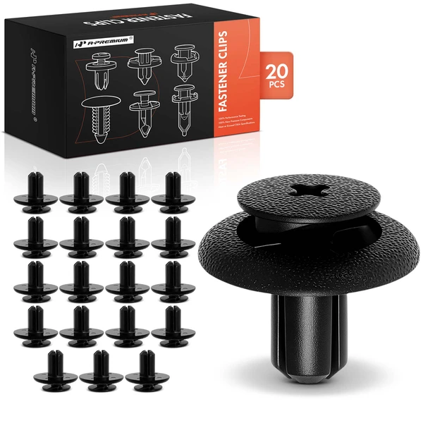 20 Pcs 7mm Nylon Black Fender Liner & Duct & Lower Molding Retainer A-Premium APRCF1255