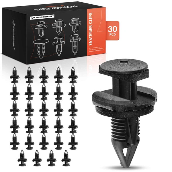 30 Pcs 9mm Nylon Black Bumper & Piller & Door Molding Retainer A-Premium APRCF1259