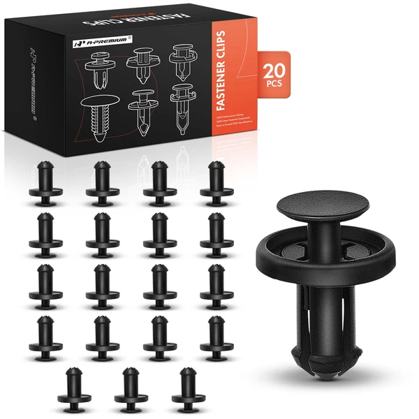 20 Pcs 8mm Nylon Black Rocker Panel Retainer A-Premium APRCF1261