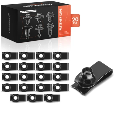 20 Pcs M8-1.25 Bumper Extruded Metal U Nut Panel Clips