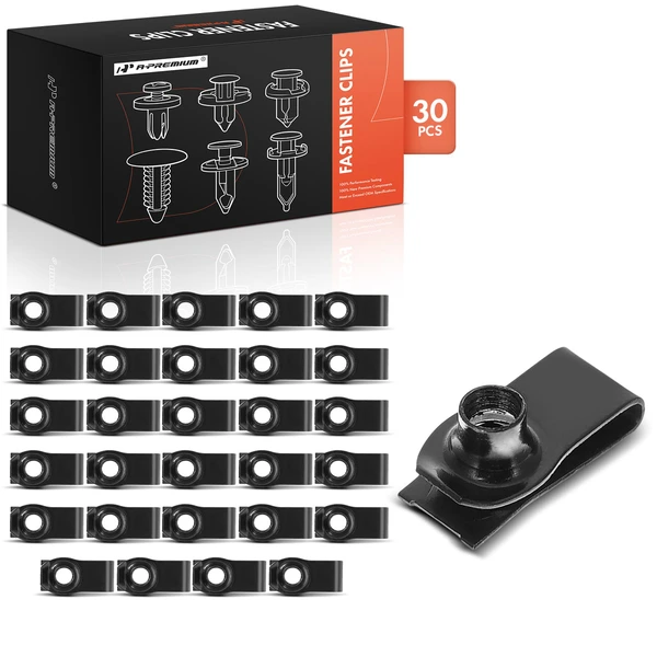 1988-2000 Chevrolet C3500 30 Pcs Metal Black Extruded U-Nut A-Premium APRCF1286