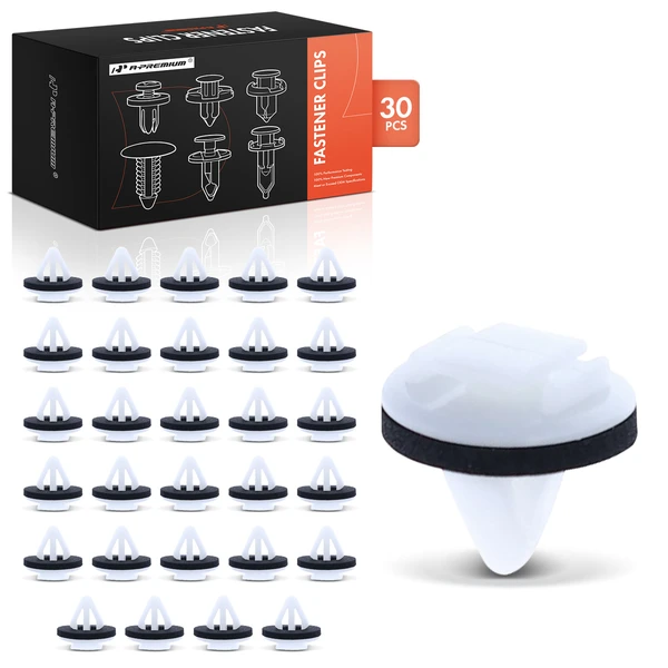 2005-2012 Toyota Avalon 30 Pcs 8mm Nylon White Molding Clip A-Premium APRCF1307