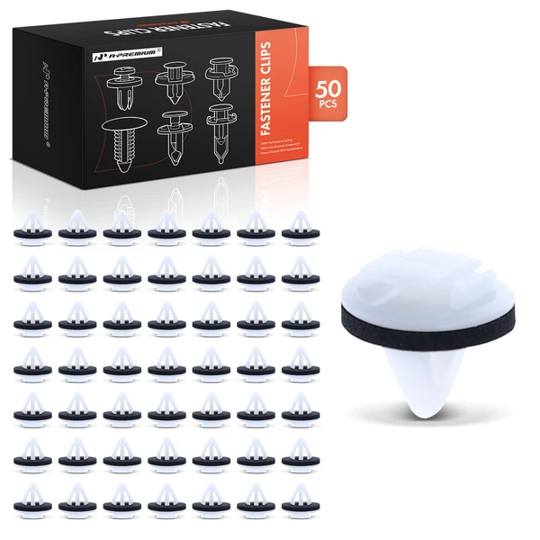2005-2012 Toyota Avalon 50 Pcs 8mm Nylon White Molding Clip A-Premium APRCF1308