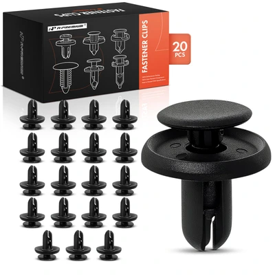 20 Pcs 6mm Black Nylon Push-Type Retainer Clip
