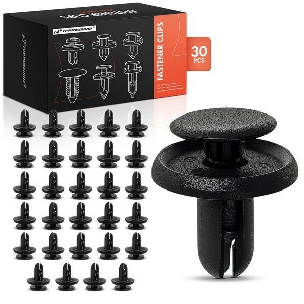 30 Pcs 6mm Nylon Black Push Type Retainer Clip A-Premium APRCF1313