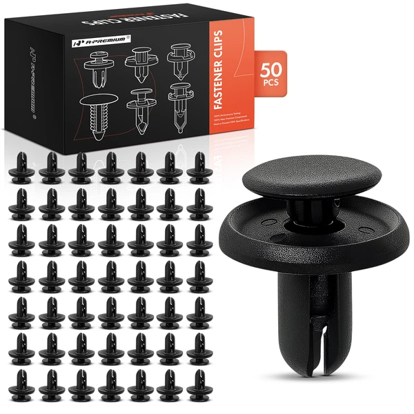 2018-2020 2022-2023 Mitsubishi Eclipse Cross 50 Pcs 6mm Nylon Black Push Type Retainer Clip A-Premium APRCF1314