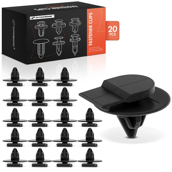 20 Pcs 8mm Nylon Black Molding Clip A-Premium APRCF1315