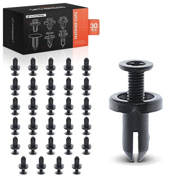 2007-2012 Mazda CX-7 30 Pcs 5mm Nylon Black Push Type Retainer Clip A-Premium APRCF1322