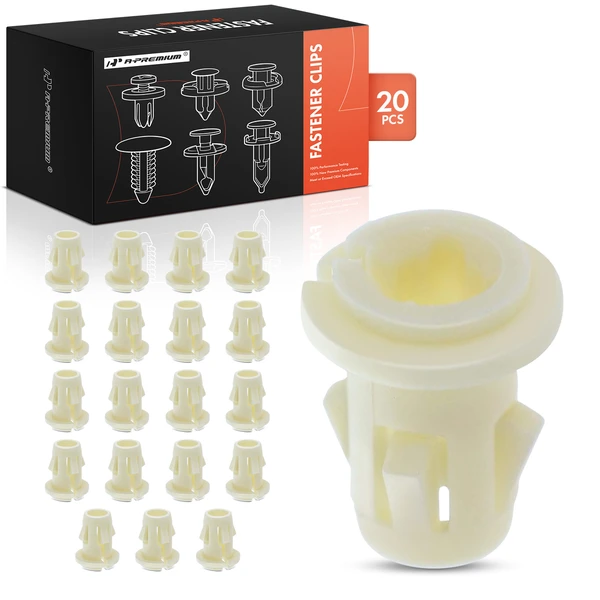 20 Pcs Nylon White Fog Light Retainer Clip A-Premium APRCF1336