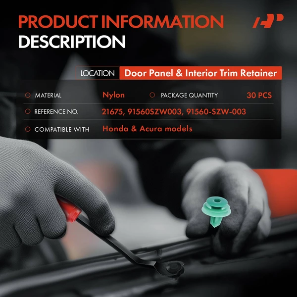 30 Pcs Nylon Green Door Panel & Interior Trim Retainer A-Premium APRCF1340