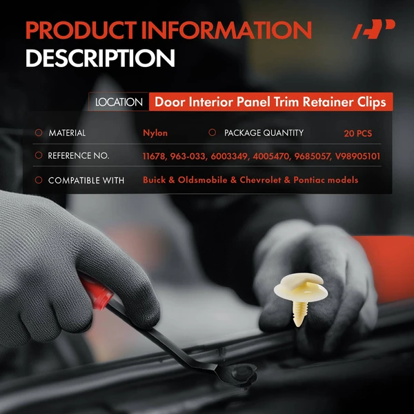 20 Pcs Nylon White Door Interior Panel Trim Retainer Clip A-Premium APRCF1345