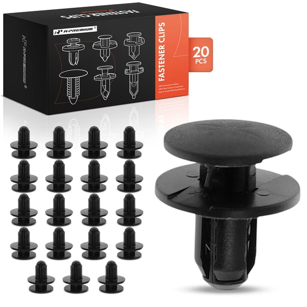 20 Pcs 8mm Nylon Black Bumper Retainer Clip A-Premium APRCF1351