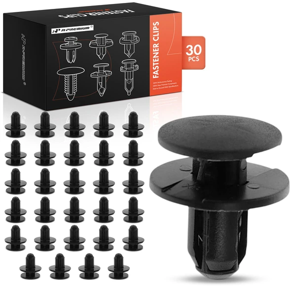 2009-2017 Jeep Compass 30 Pcs 8mm Nylon Black Bumper A-Premium APRCF1352