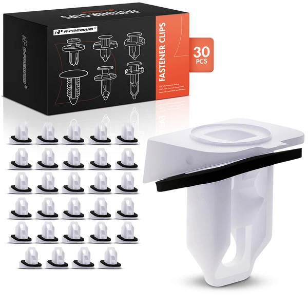 30 Pcs Nylon White Front Bumper Screw Grommet A-Premium APRCF1355