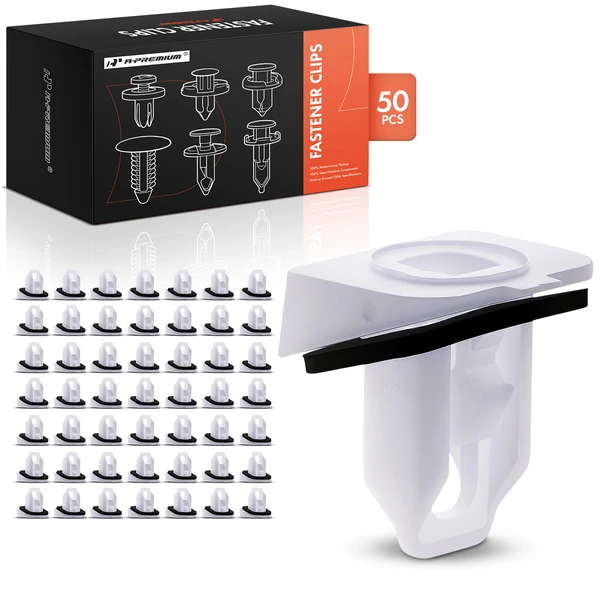 50 Pcs Nylon White Front Bumper Screw Grommet A-Premium APRCF1356