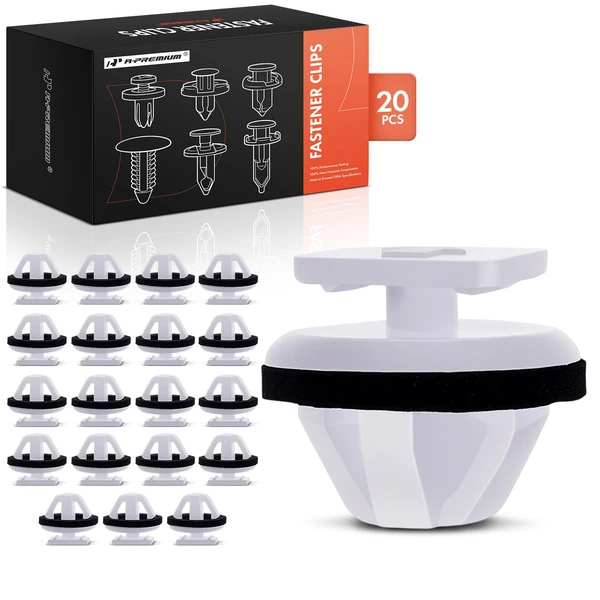 2013-2018 Nissan Altima 20 Pcs 8mm Nylon White Rocker Molding & Exterior Trim Retainer Clip A-Premium APRCF1357