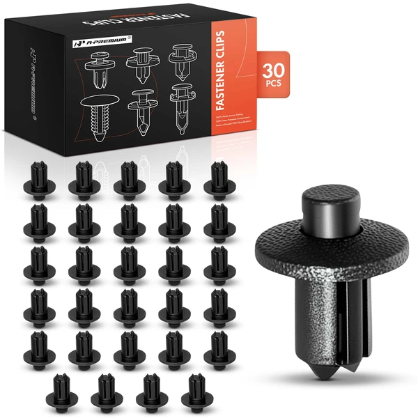 2006-2012 Toyota RAV4 30 Pcs 10mm Nylon Black Cowl Retainer Clip A-Premium APRCF1364