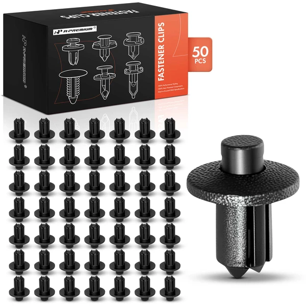 2010-2015 Lexus RX450h 50 Pcs 10mm Nylon Black Cowl Retainer Clip A-Premium APRCF1365
