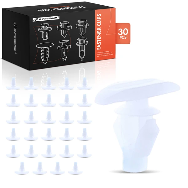 30 Pcs Nylon White Weatherstrip Retainer Clip A-Premium APRCF1379