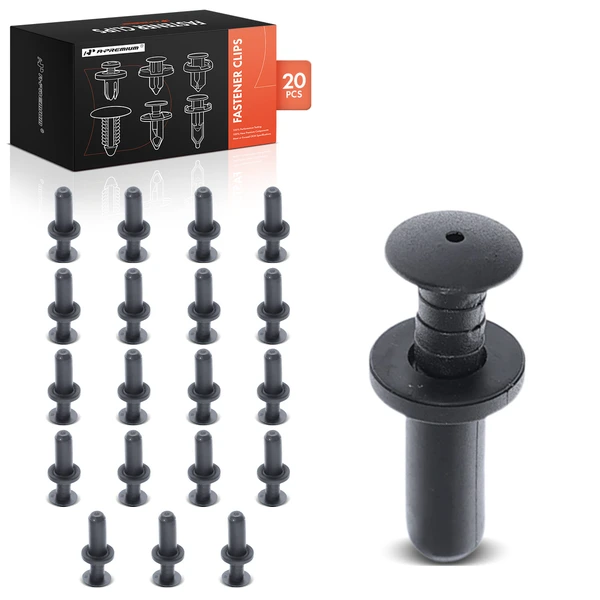 20 Pcs 6mm Nylon Black Push Type Retainer Clip A-Premium APRCF1384