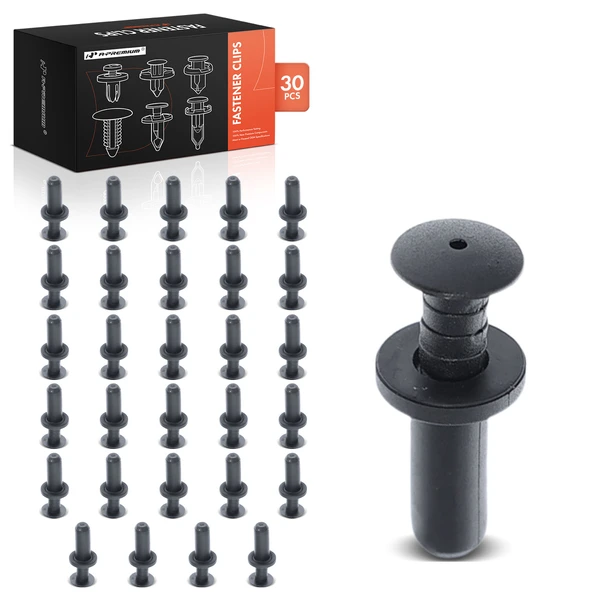 30 Pcs 6mm Nylon Black Push Type Retainer Clip A-Premium APRCF1385