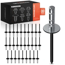 1996-2022 Toyota 4Runner 30 Pcs Aluminum, Steel Black & Silver Specialty Rivet A-Premium APRCF1397