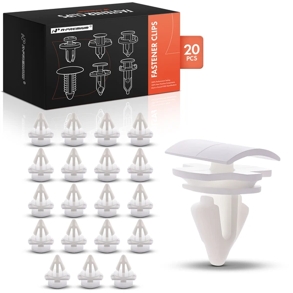 20 Pcs 9mm Nylon White Upper Door Cover Strip Scuff Protection A-Premium APRCF1429