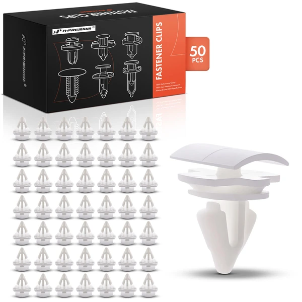 50 Pcs 9mm Nylon White Upper Door Cover Strip Scuff Protection A-Premium APRCF1431