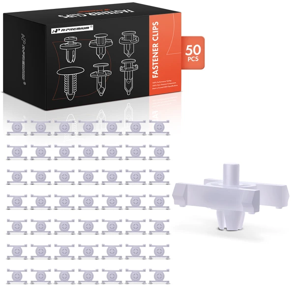 50 Pcs Nylon White Rocker Panel Retainer Clip A-Premium APRCF1449
