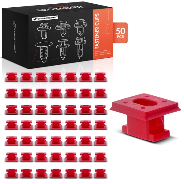 50 Pcs Nylon Red Interior Trim Insert Grommet A-Premium APRCF1467