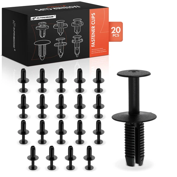 20 Pcs 8.5mm Nylon Black Rear Bumper Support Fixture Trim Retainer Clip A-Premium APRCF1474