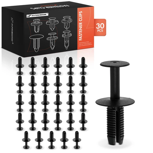 2014-2024 BMW X5 30 Pcs 8.5mm Nylon Black Rear Bumper Support Fixture Trim A-Premium APRCF1475