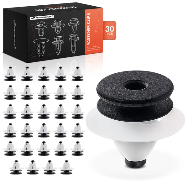 30 Pcs Nylon Black & White Door Trim & Luggage Compartment & Armrest Tray Trim A-Premium APRCF1499