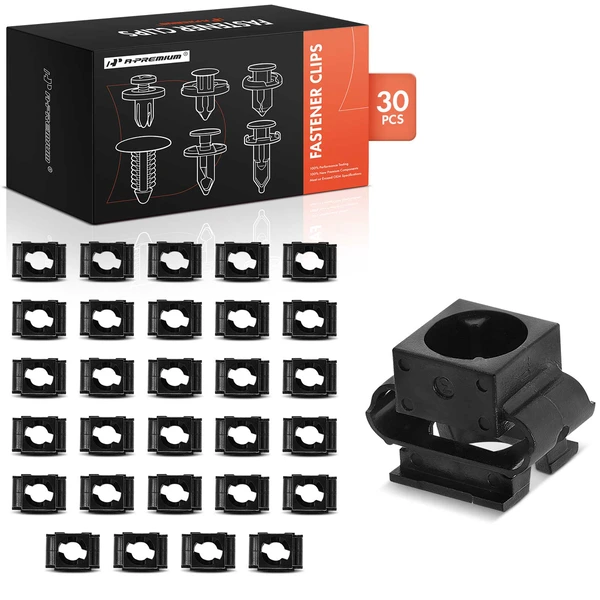 30 Pcs Nylon Black Upper & Lower Engine Cover Locking Pin Grommet A-Premium APRCF1529