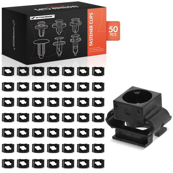 50 Pcs Nylon Black Upper & Lower Engine Cover Locking Pin Grommet A-Premium APRCF1530