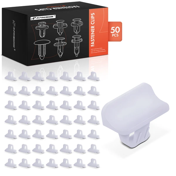 50 Pcs Nylon White Molding Clip A-Premium APRCF1548