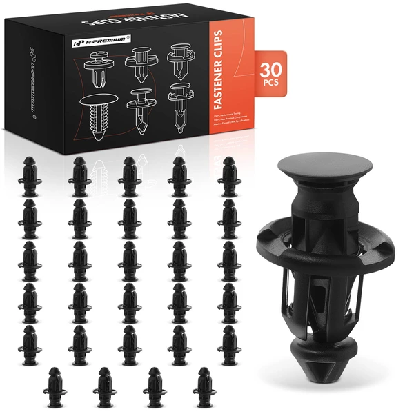 2004-2006 Lexus RX330 30 Pcs 13mm Nylon Black Front Side Lower Fender Panel Bracket A-Premium APRCF1583