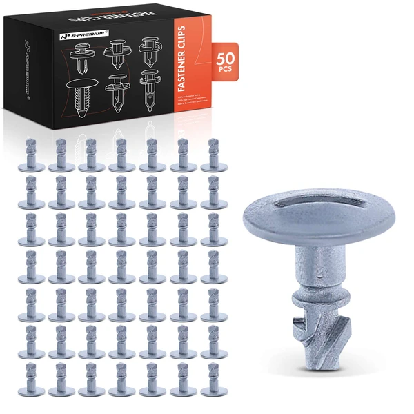 50 Pcs 6.5mm Metal Silver Under Engine Cover Clip A-Premium APRCF1596
