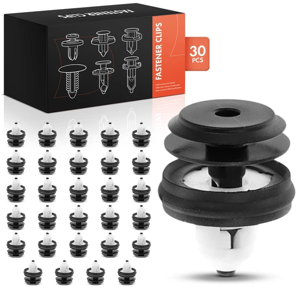 2008-2009 Audi TT 30 Pcs Nylon Black & White Rocker Molding Retainer A-Premium APRCF1622