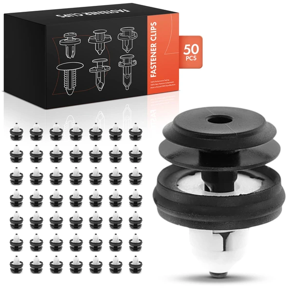 2008-2009 Audi TT 50 Pcs Nylon Black & White Rocker Molding Retainer A-Premium APRCF1623