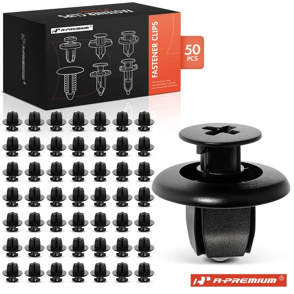 2006-2024 Toyota Camry 50 Pcs 9 x 9mm Nylon Black Push Type Retainer Clip A-Premium APRCF628