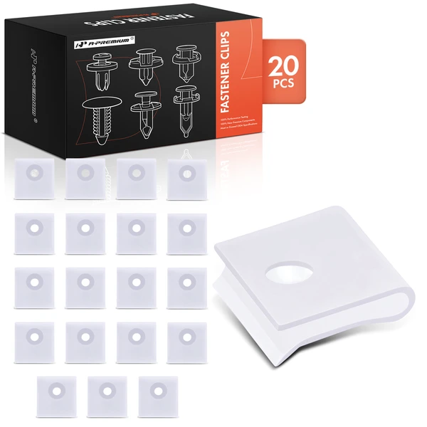 20 Pcs Nylon White U-Nut A-Premium APRCF635