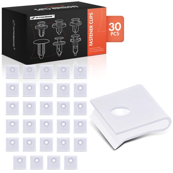 2004-2007 2017-2019 Nissan TITAN 30 Pcs Nylon White U-Nut A-Premium APRCF636