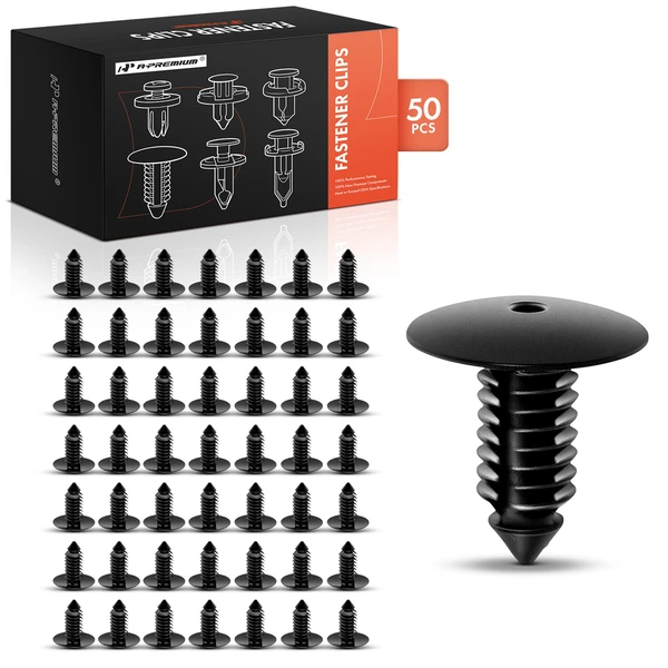 50 Pcs Nylon Black Door Trim Panel Retainer A-Premium APRCF640