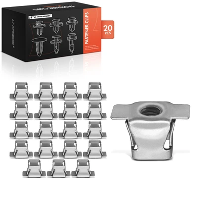 20 Pcs 8.65mm Metal Fender Bracket Retainer Nut Retainer Clip