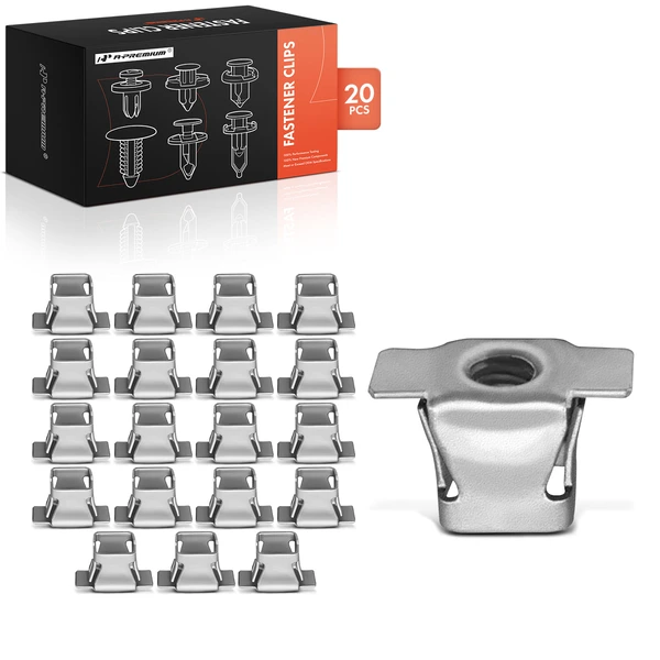 2005-2010 Pontiac G6 20 Pcs 8.65mm Metal Silver Fender Bracket Retainer Nut A-Premium APRCF641