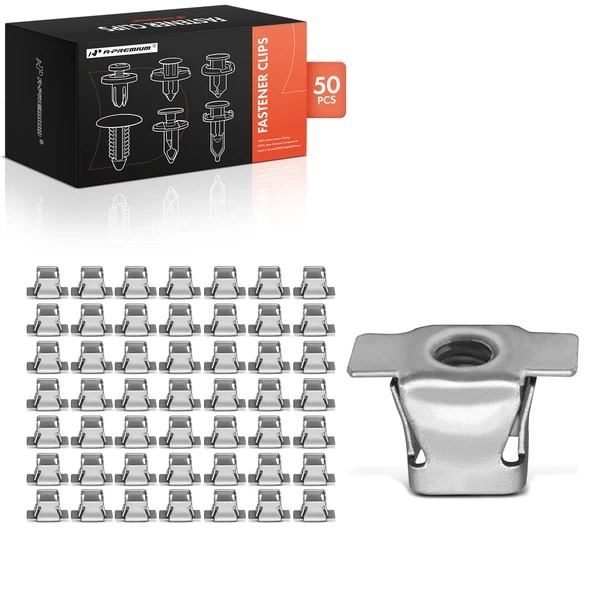 2005-2010 Pontiac G6 50 Pcs 8.65mm Metal Silver Fender Bracket Retainer Nut A-Premium APRCF643