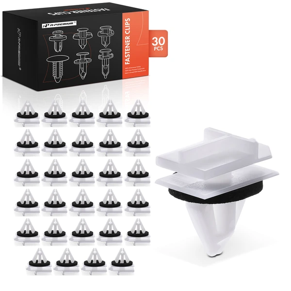 30 Pcs 9mm Nylon White Fender & Spoiler & Roof Rack Molding Clip A-Premium APRCF645